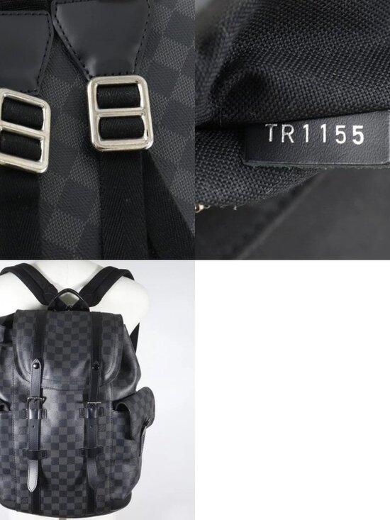 LOUIS VUITTON Christopher PM Backpack Daypack N41379 black Damier Grafitto.. main image 6